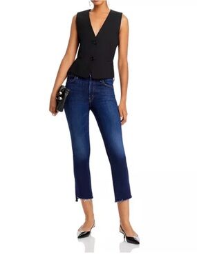 Mother insider high rise crop step fray